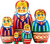 Развивающая игра Брестская Матрешка В белорусском традиционном платье с орнаментом (набор 5 шт)