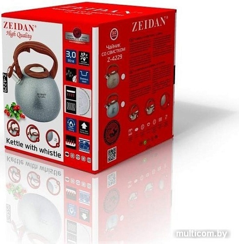 Чайник со свистком ZEIDAN Z-4229 (серый)