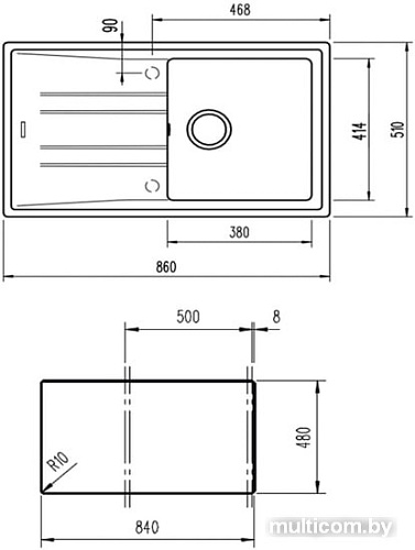 Кухонная мойка TEKA Stone 50 B-TG (черный металлик)