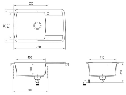 Кухонная мойка TEKA Liva 60 S-TQ (чёрный металлик )