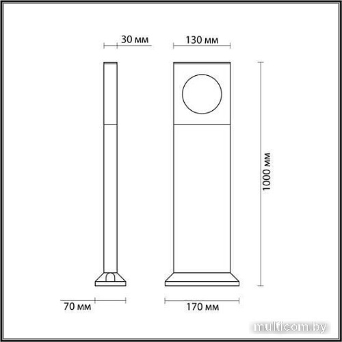 Фонарный столб Odeon Light Como 6653/10GL
