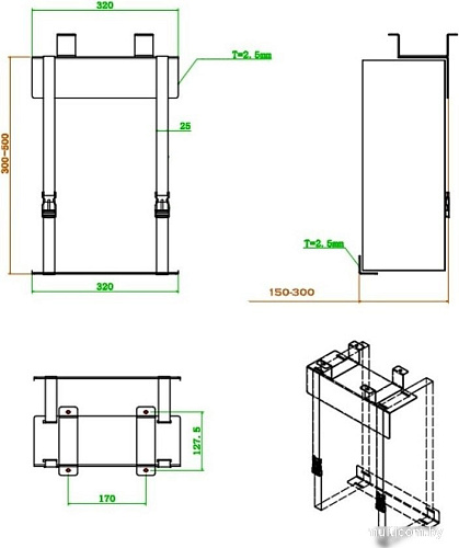 Держатель системного блока AOKE Europe AK-MF10L-WT (белый)