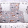 Бампер в кроватку Amarobaby Путешественники (12 подушек, серый/коричневый)