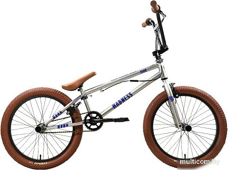 Велосипед Stark Madness BMX 2 2025 (серебристый/фиолетовый/песочный)