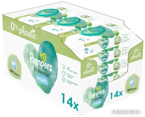 Влажные салфетки Pampers Harmonie Aqua (14x48 шт)