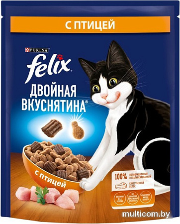 Сухой корм для кошек Felix Двойная вкуснятина с птицей 200 г