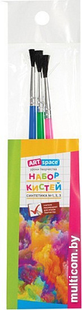 Набор кистей ArtSpace синтетика круглые № 1, 2, 3 SB3_19282 (3 шт )