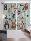 Комплект штор JoyArty Новогодние зверюшки 1.45x2.65 м p_380868_145x265 (2 шт)