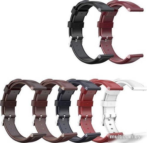 Ремешок Rumi кожаный Slim 22 мм (темно-синий)