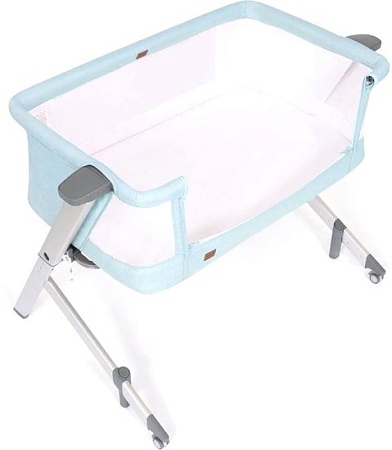 Приставная детская кроватка Nuovita Accanto Dalia (светло-голубой/серебристый)