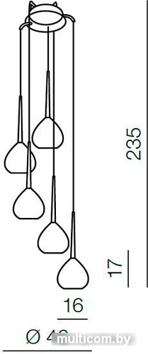 Подвесная люстра AZzardo Aga 5 AZ1070
