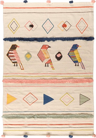 Ковер для жилой комнаты Tkano Ethnic TK20-DR0001 1.2x1.8 м (птицы)