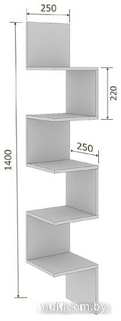 Полка Кортекс-мебель КМ 28 км.02734 (дуб сонома)