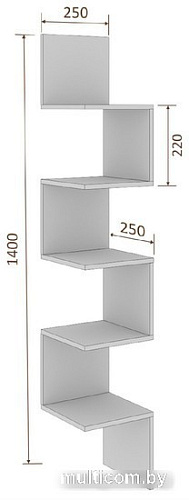 Полка Кортекс-мебель КМ 28 км.02734 (дуб сонома)