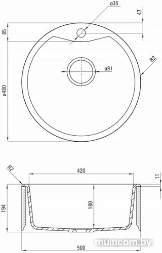 Кухонная мойка Deante Solis ZRS 2803 (графитовый)