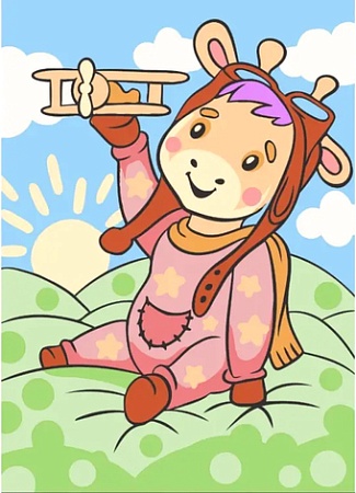 Картина по номерам Wizardi Жирафик MINI128