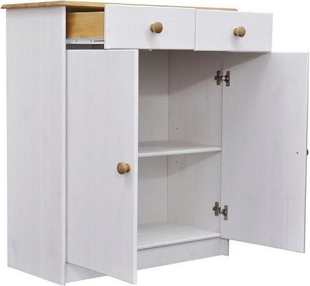 Комод Диприз Ром 2 двери 2 ящика Д 1349.1 (белый воск/антик)