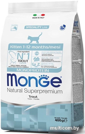 Сухой корм для кошек Monge Kitten Monoprotein Trout 400 г