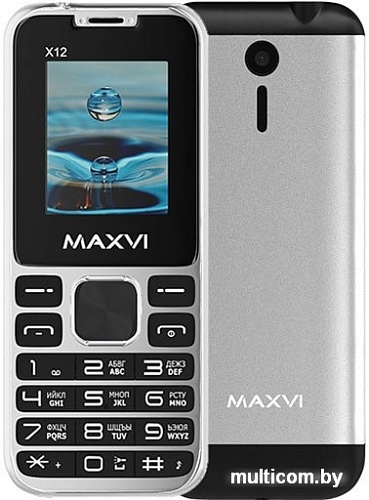 Мобильный телефон Maxvi X12 (серебристый)