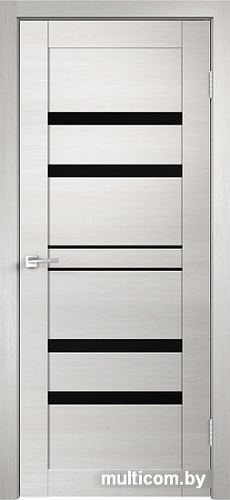 Межкомнатная дверь Velldoris Linea 6 80x200 (дуб белый поперечный, лакобель черный)