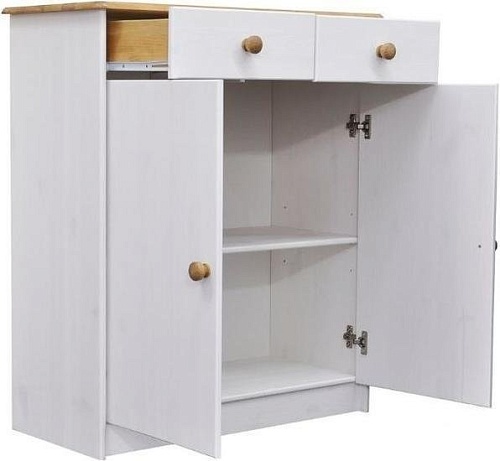 Комод Диприз Ром 2 двери 2 ящика Д 1349.1 (белый воск/антик)