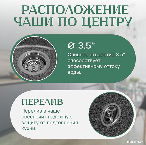 Кухонная мойка Saniteco Nova (графит)