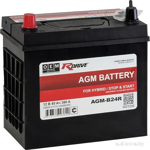 Автомобильный аккумулятор RDrive AGM Asia JL 380A L+ (45 А·ч)