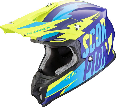 Scorpion Exo Vx-16 Evo Air Slanter (р. M, синий матовый/желтый неон)