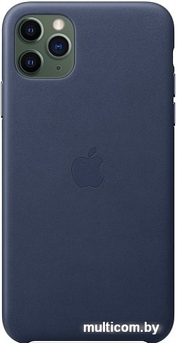 Чехол Apple Leather Case для iPhone 11 Pro Max (темно-синий)