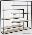 Стеллаж Hype Mebel Зиг-Заг 170x150 (черный/древесина белая)