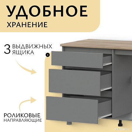 Готовая кухня Mio Tesoro Денвер 1.6м (графит серый/дуб сонома)
