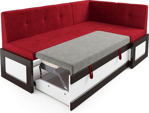 Угловой диван Мебель-АРС Нотис 211х82х135.5 см M11-28-16 (кордрой красный)