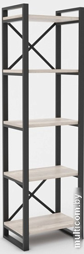 Стеллаж Hype Mebel Стандарт 50x170 (черный/древесина белая)
