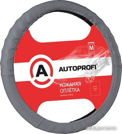 Оплетка на руль Autoprofi AP-300 D.GY (M) (серый)