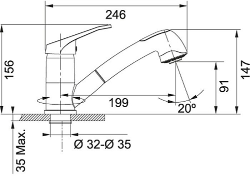 Смеситель Franke Senga (ореховый) [115.0275.355]