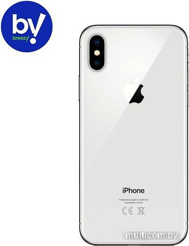 Смартфон Apple iPhone X 64GB Воcстановленный by Breezy, грейд C (серебристый)