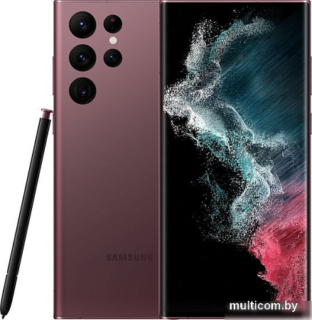 Смартфон Samsung Galaxy S22 Ultra 5G SM-S908B/DS 8GB/128GB (бургунди)