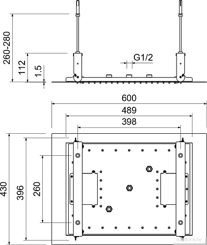 Верхний душ Aquatek AQ2083MB (черный матовый)