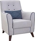 Интерьерное кресло Нижегородмебель Френсис ТК 266 (офелия/амиго велюр, светло-серый/синий)