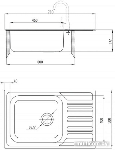 Кухонная мойка Deante Xylo ZEX 011B (сатин)