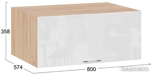 Шкаф навесной Трия Весна 1В8ГП (дуб крафт золотой/белый глянец)