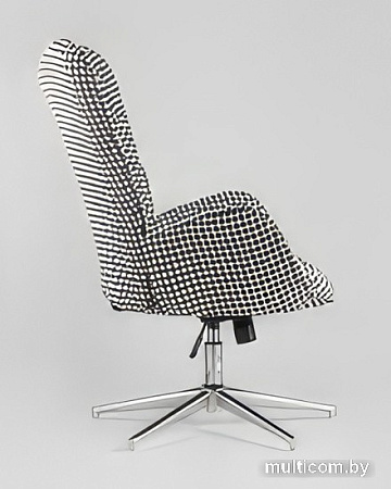Интерьерное кресло Stool Group Филадельфия FUCHS HOUNDTOOTH (регулируемое, черный/белый)