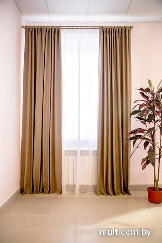 Комплект штор Decoretto Нубук мягкий НМП-K8 2.75x2.6 м (коричневый, 2 шт)