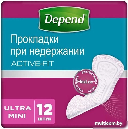 Урологические прокладки Depend Ultra Mini для женщин (12 шт)