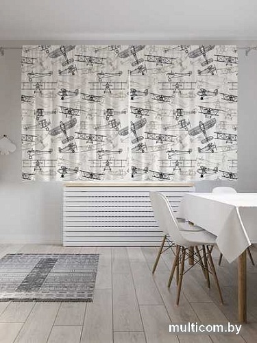 Комплект штор JoyArty Чертежи самолетов 1.45x1.8 м pox_53394_145x180 (2 шт)