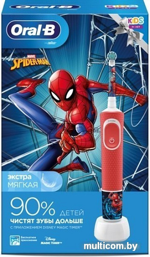 Электрическая зубная щетка Oral-B Kids Spiderman D100.413.2K (картонная упаковка)