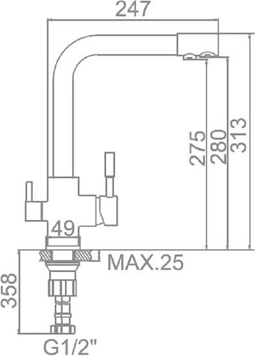 Смеситель Gerhans HU01K4055-3-25 (оникс)