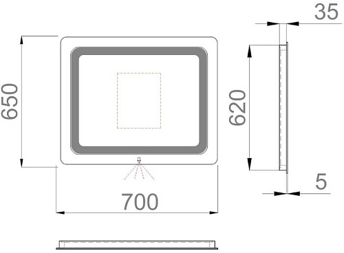 Sanwerk Зеркало Lava 70x65 ZL0000183