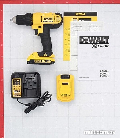 Дрель-шуруповерт DeWalt DCD771D2 (с 2-мя АКБ 2 Ah)