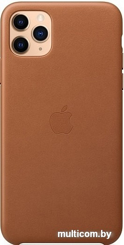 Чехол Apple Leather Case для iPhone 11 Pro Max (золотисто-коричневый)